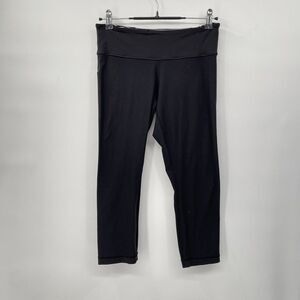 Lululemon Reversible Groove Legging Woman's 8 Black Cropped Capri Yoga‎ Y2K